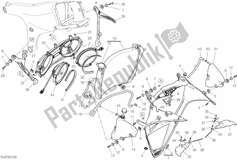 Toutes les pièces pour le Refroidisseur D'eau du Ducati Superbike Panigale V4 S USA 1100 2020